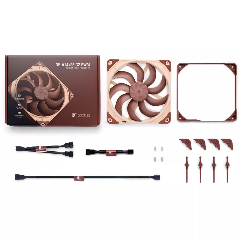 Ventola Noctua NF-A14x25 G2 PWM 140 mm 1500 U/min cuscinetto SSO2 4-Pin-PWM beige