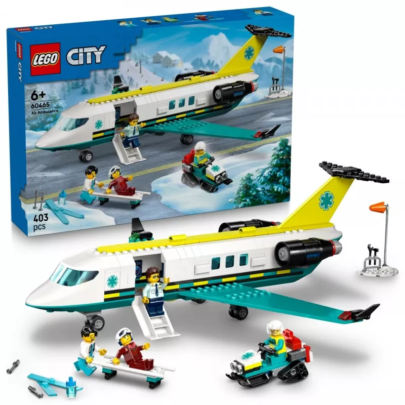 LEGO City Aereo di soccorso 60465 – piccolo set da costruzione aereo di soccorso, 403 pezzi, 4 minifigure, età 6+