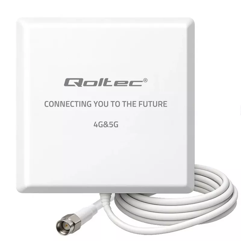 Antenna 4G/5G LTE esterna QOLTEC 9 dBi con connettore SMA e cavo 3 m