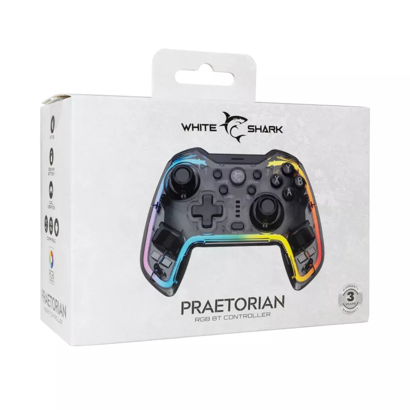 Controller game White Shark GPW-8040 RGB Wireless Bluetooth, modello PRAETORIAN