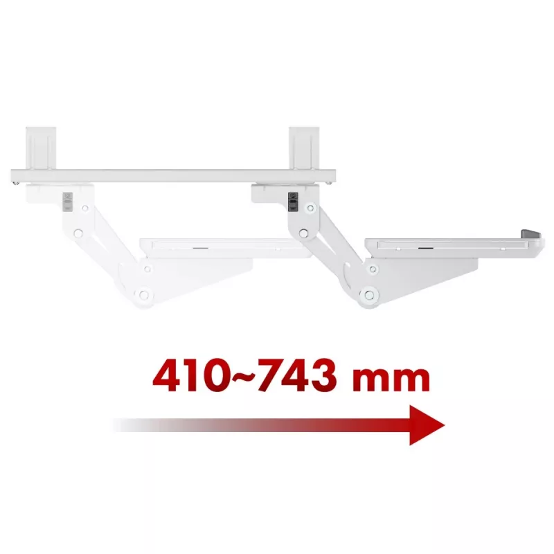 Supporto per tastiera MACLEAN MC-156 W — ripiano regolabile da sottoscrivania, carico max 5 kg