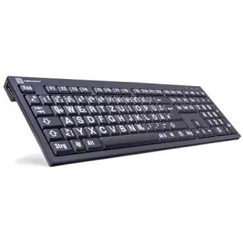 Logickeyboard XL Print USB QWERTZ Tedesco Nero