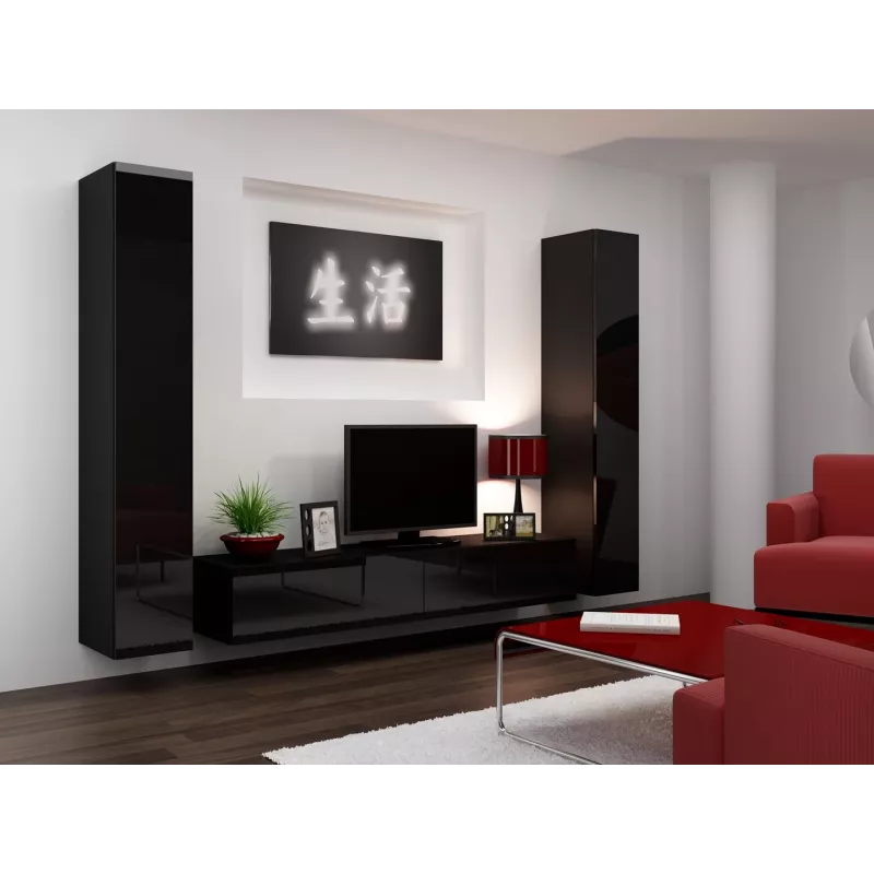 Armadietto chiuso Cama VIGO '180' 180/40/30 nero/nero lucido