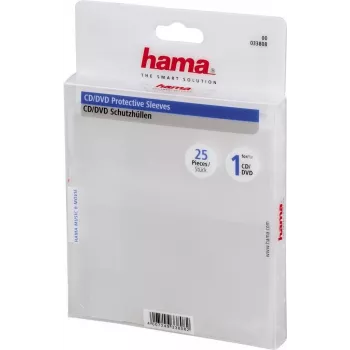 Hama custodie protettive per CD/DVD, confezione da 25, 25 dischi, trasparente