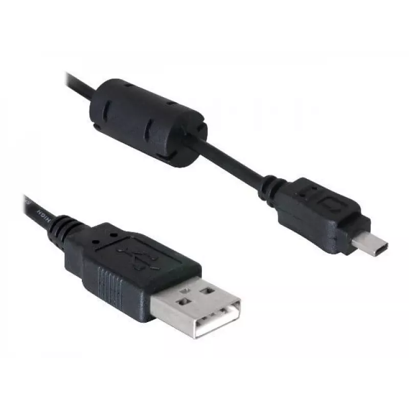 DeLOCK 82414 Cavo USB per connettore fotocamera digitale (Nikon 8 pin UC-E6), 1,83 m, nero
