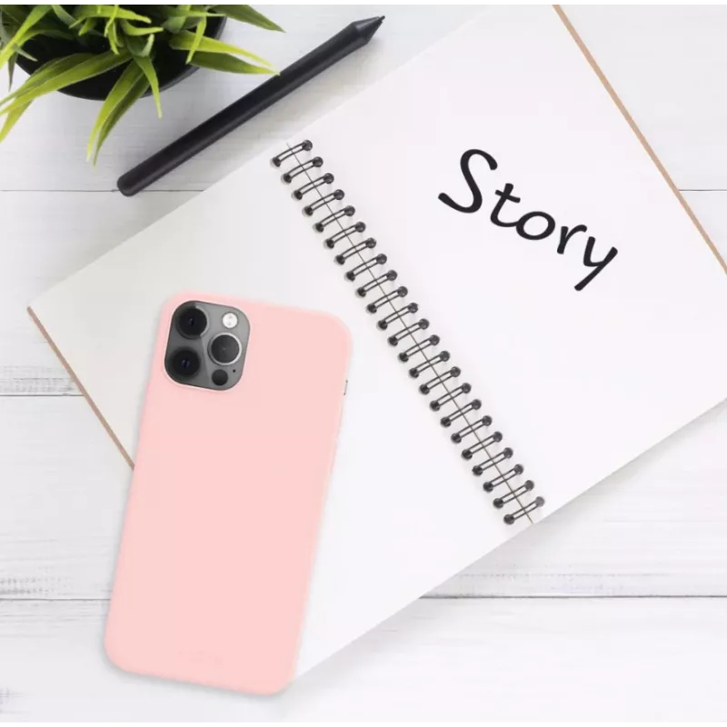 Cover posteriore protettiva FIXED per Apple iPhone 16 Pro Max, superficie gommata, rosa