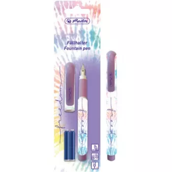 Penna stilografica Herlitz New Batik Freedom cartuccia viola bianco