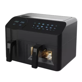 Friggitrice ad aria elettrica Maestro MR-760 – apparecchio da tavolo a doppia struttura, 3,5 L + 6 L, comando touch, 2000–2400 W, nero