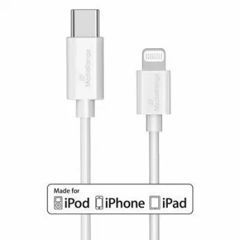 Cavo USB MediaRange MRCS215 1 m USB-C USB-C/Lightning bianco