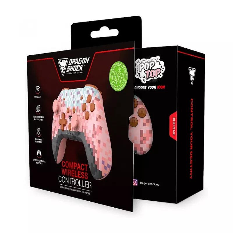 Dragonshock controller Poptop wireless Cubes rosa Switch