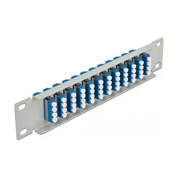 Patch panel fibra ottica DeLOCK 10 pollici 12 porte LC quad blu 1U grigio