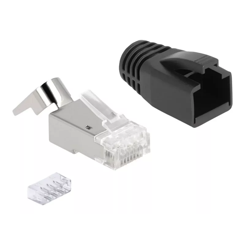 DeLOCK 66903 connettore per cavo RJ-45 nero metallizzato connettore maschio 25 pz.