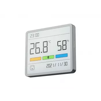 MOVA MTHM01 igrometro, termometro e orologio combinato – unità da interno digitale per misurare l'umidità relativa e la temperatura, compatta per scrivania, mensola o parete