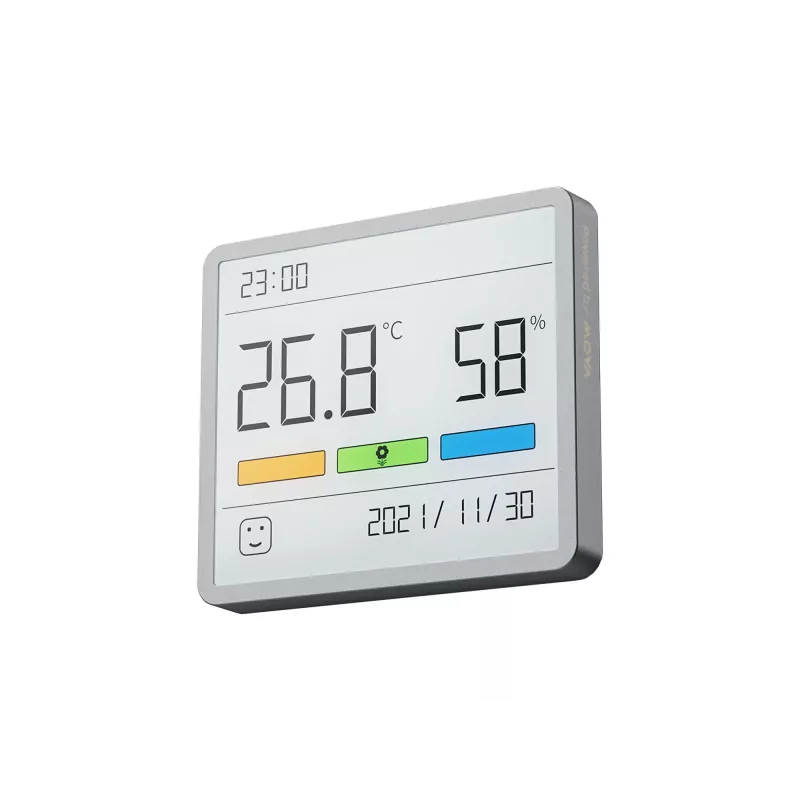 MOVA MTHM01 igrometro, termometro e orologio combinato – unità da interno digitale per misurare l'umidità relativa e la temperatura, compatta per scrivania, mensola o parete