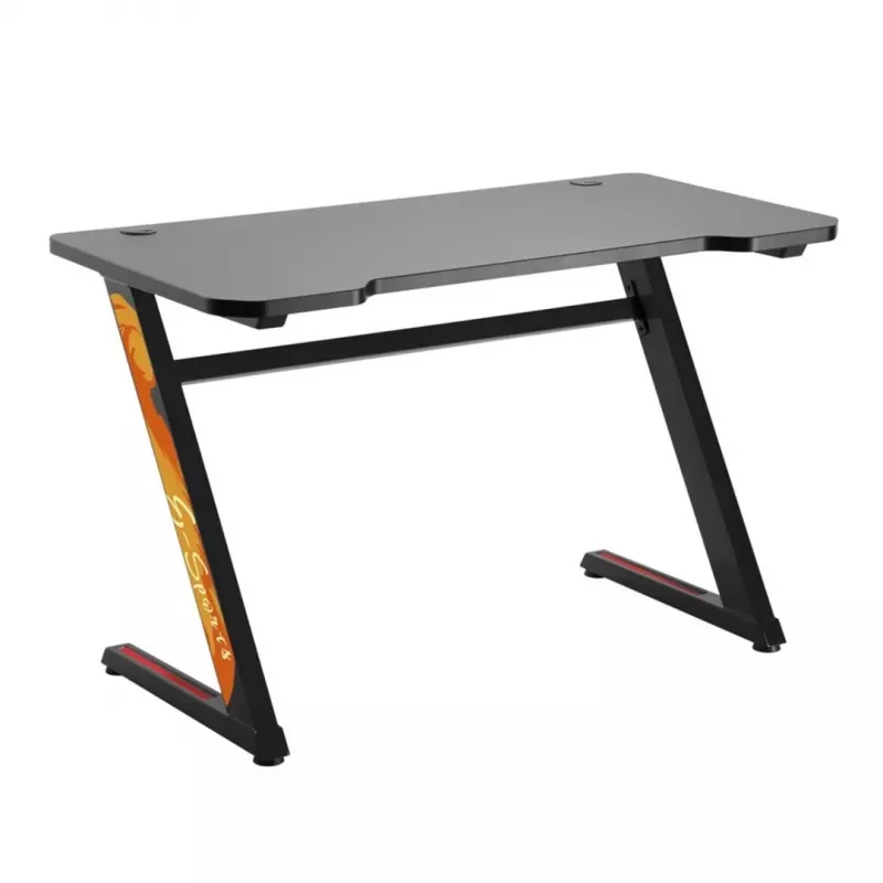 Scrivania gaming NanoRS RS120, design moderno, leggera e stabile (carico max 50 kg), nero e arancione