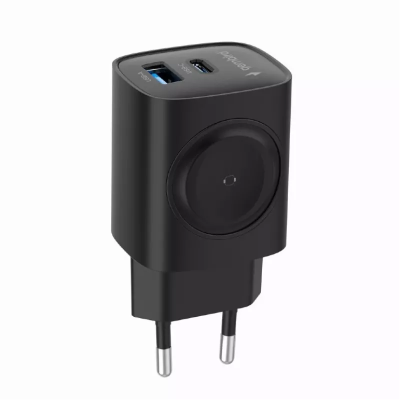 Caricabatterie USB-A USB-C 20W PowerDelivery Quick Charge 3.0, nero