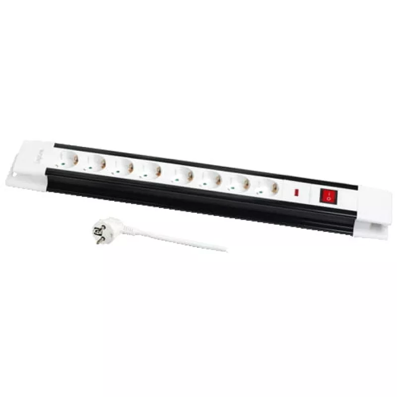 Prolunga di alimentazione LogiLink LPS207 3m 8 prese AC nero bianco