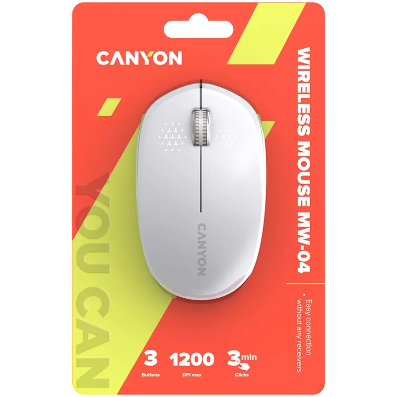 Mouse CANYON MW-04 3 tasti BT Wireless bianco
