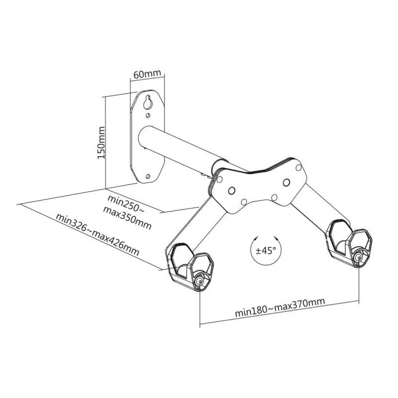 Supporto da parete per bici MACLEAN MC-457, carico max. 25 kg