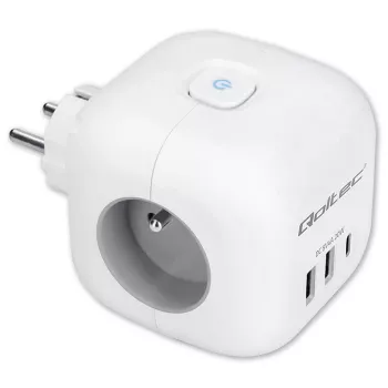 Ciabatta QOLTEC 52548 con 3× prese AC e porta USB