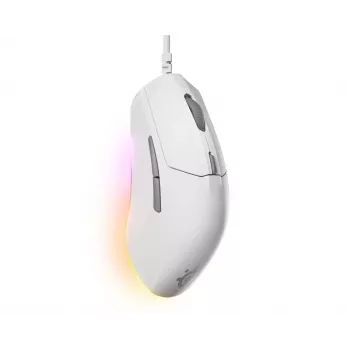 Mouse da gaming STEELSERIES Rival 3 Gen 2 — ottico, 8500 DPI, con filo USB Type-A, per destrimani, bianco, 77 g