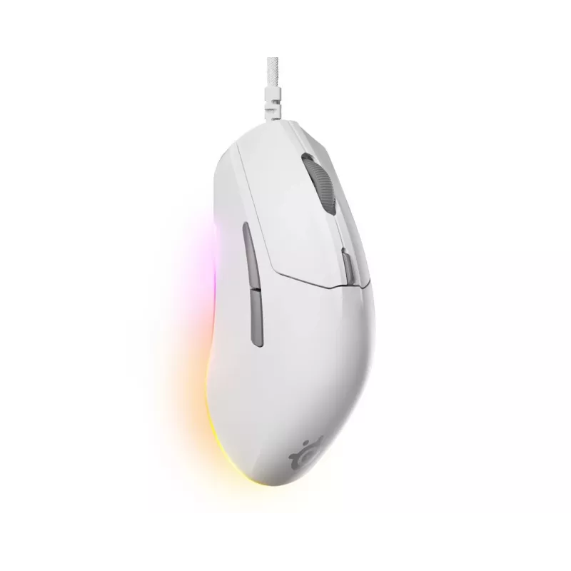 SteelSeries Rival 3 Gen 2 mouse gaming, bianco