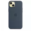 Apple iPhone 15 Plus Silicone Case compatibile MagSafe - Blu tempesta