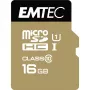 EMTEC Gold+ - scheda di memoria flash (adattatore SD incluso) - 16 GB - Class 10 - microSD - oro (ECMSDM16GHC10GP)
