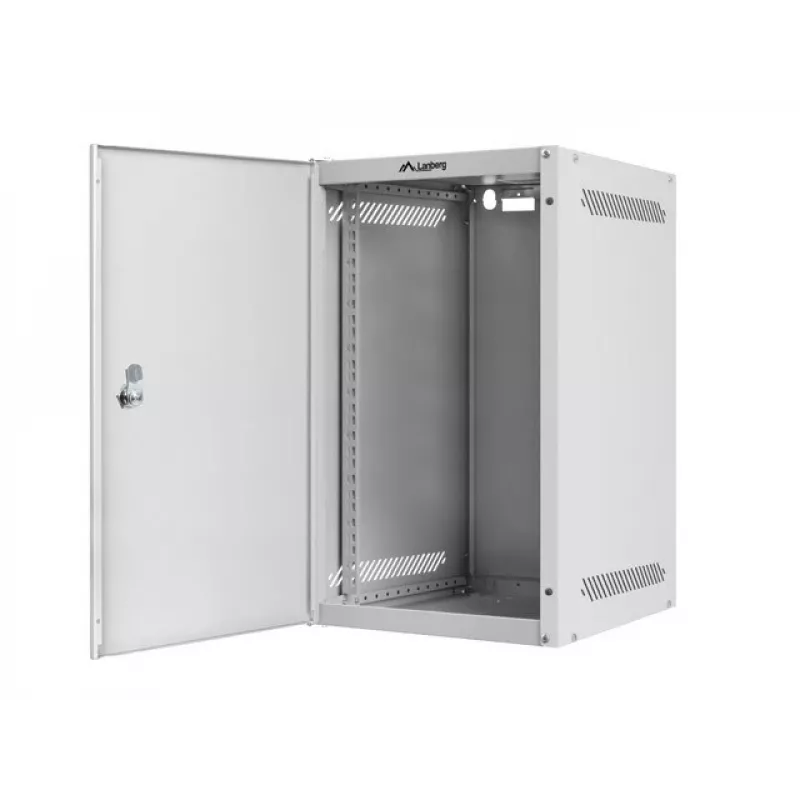 Lanberg WF10-2309-00S Armadio rack a parete da 10 pollici 9U, grigio, porta in metallo, 280x310 mm
