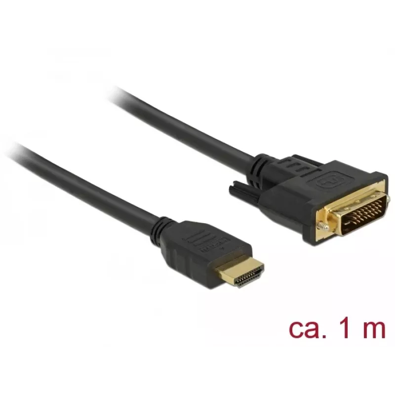 DeLOCK 85652 Adattatore per cavo video 1 m HDMI tipo A (Standard) DVI nero (85652)
