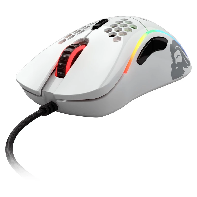 Glorious Model D mouse da gaming - bianco, lucido + Grip Tape - nero