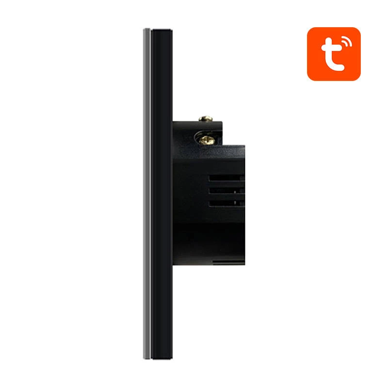 Interruttore luce intelligente Avatto ZTS02-EU-B2 ZigBee 2 vie nero, montaggio a parete, modello EU