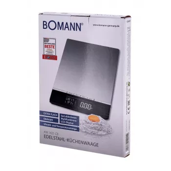 Bomann KW 1421 CB – LCD – nero – acciaio inox – 160 x 230 x 18 mm – 18 mm – AAA – acciaio inox (614211)