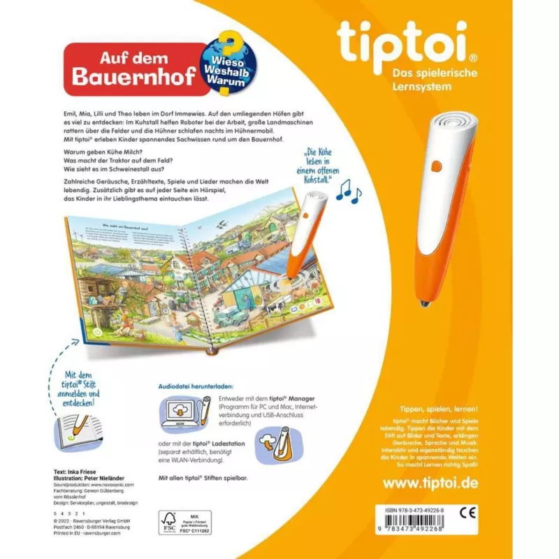 tiptoi Perché? Come? Per quale motivo? In fattoria, libro educativo