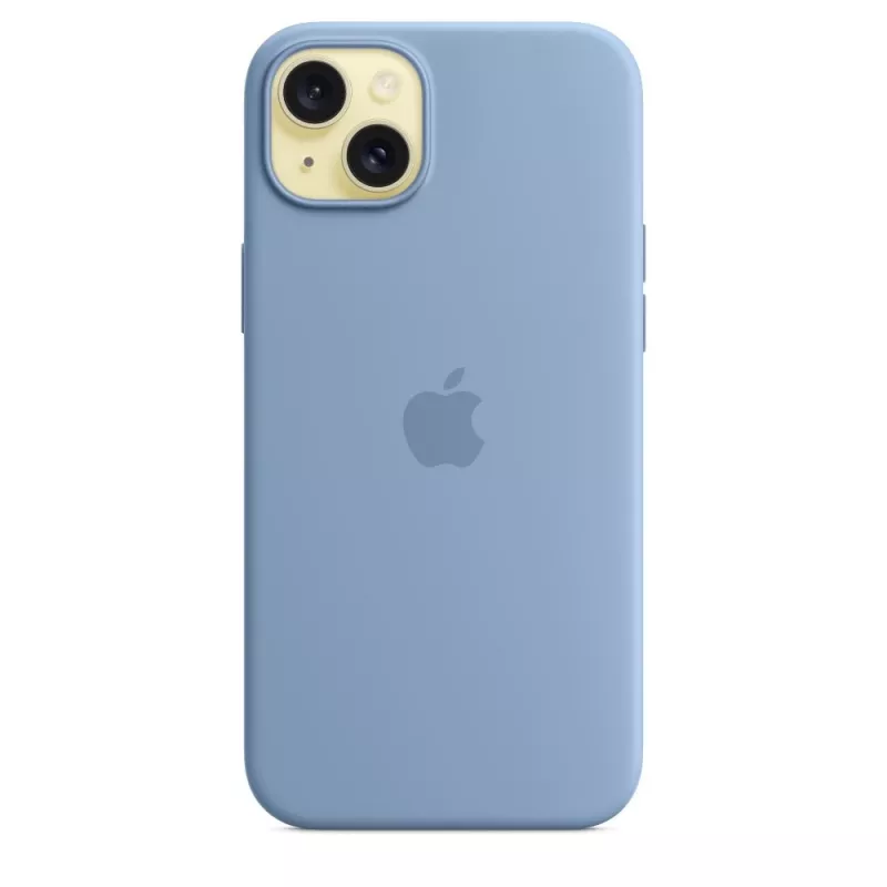Custodia in silicone Apple iPhone 15 Plus compatibile MagSafe - blu inverno