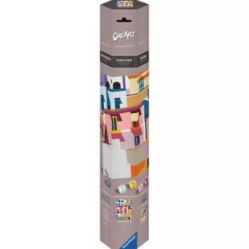 Set di pittura su tela Ravensburger CreArt Canvas Edition: Farbenfrohe Häuser, modello 25527