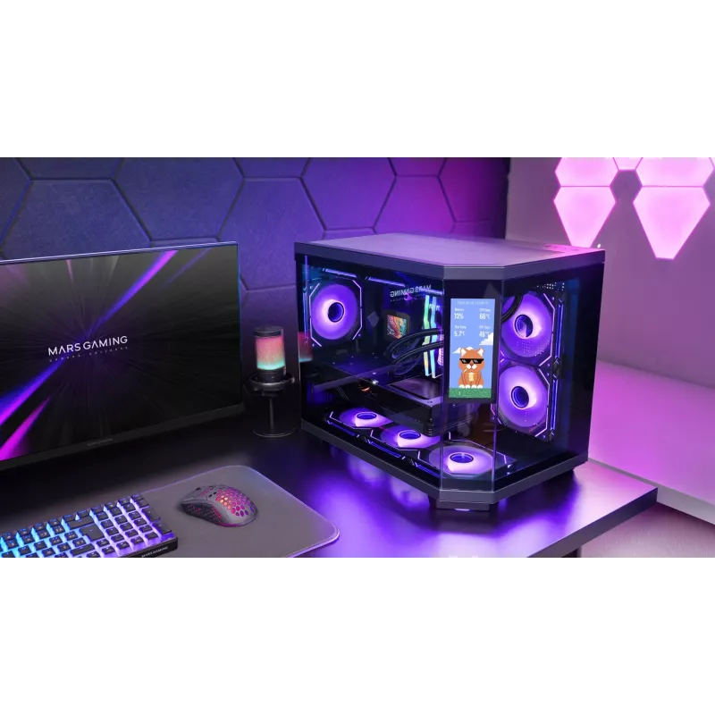 Case per computer Mars Gaming MC3TCORELCDM mini tower nero
