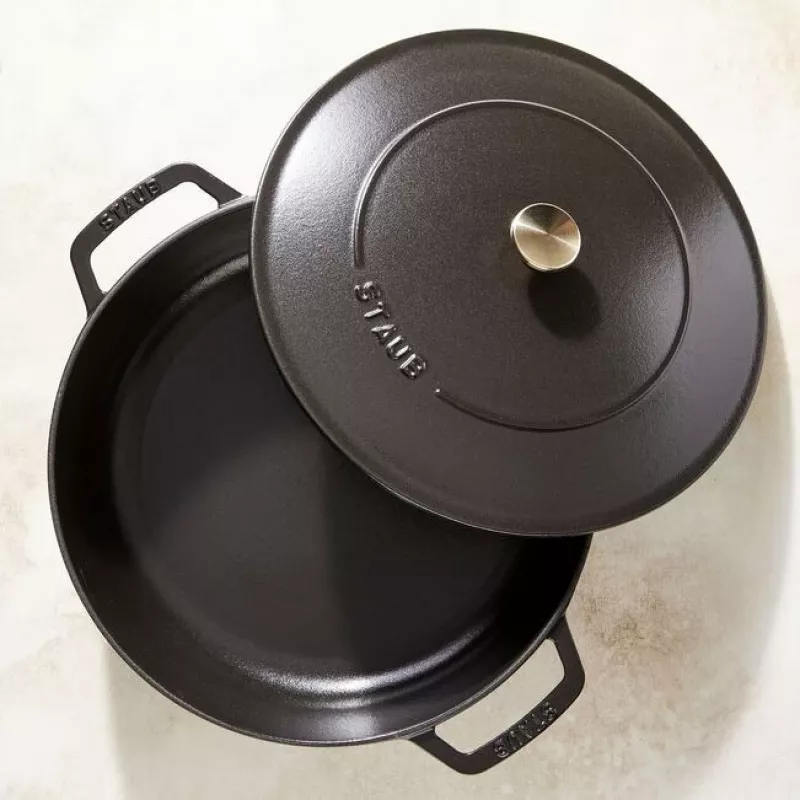 Staub Chistera 40511-472-0 brasiera 28 cm, rotonda, in ghisa, 3,7 l, nera