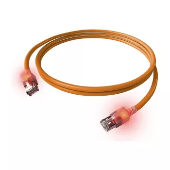 EasyLan DualBoot LED cavo patch RJ45 S/FTP Cat.6A (classe EA) - con connettore saCon - LSOH - arancione - 7.