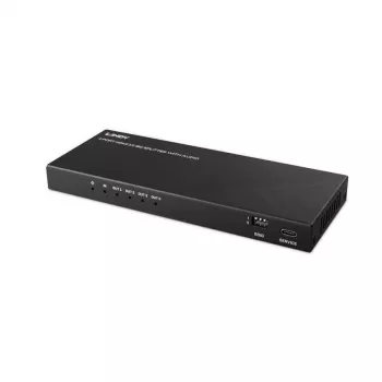 Lindy splitter HDMI 8K60 4 porte con audio, HDMI, 4x HDMI, 3,5 mm, 7680 x 4320 pixel, nero, metallo