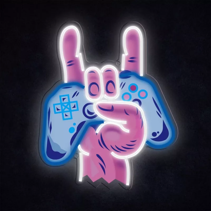 Neon Lights MANTA SNL109MT mano con gamepad insegna neon, illuminazione LED decorativa per setup gaming