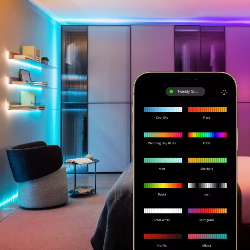 Twinkly Dots 60 RGB luci smart USB, 3 m, nero