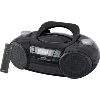 Boombox Bluetooth portatile SENCOR SPT4710B — 20 W di potenza totale, Bluetooth 5.3, CD/USB/FM, funzionamento a batteria o rete