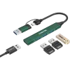 Hub CANYON DS-02 4in1 USB-A/C verde