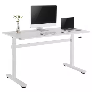 Scrivania regolabile manualmente in altezza Ergo Office, max. 40 kg, altezza max. 117 cm, con piano per lavorare in piedi e seduti, ER-401 W