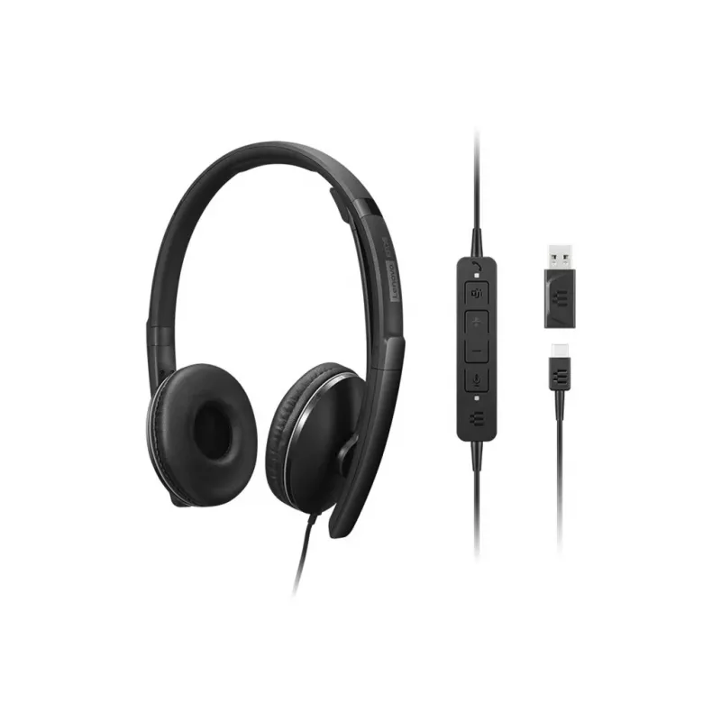 Lenovo 4XD1P83425 cuffie/headset con cavo head-band chiamate/musica USB Type-A nero