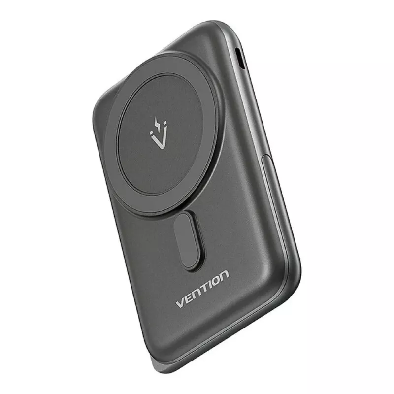 Power bank Vention 10000mAh magnetico wireless 20W, 1×USB-C, ricarica wireless, nero