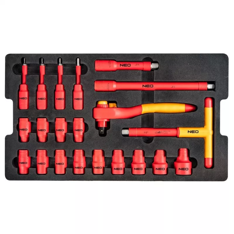 Neo Tools cassetta di servizio per elettricisti 52 pezzi in robusta cassetta 22