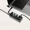 Hub USB 3.2 Gen1, 4x USB-A interruttore on/off