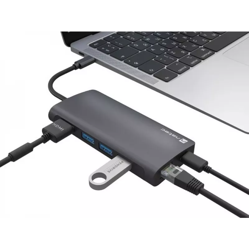 Docking station NATEC NMP-2162 USB 3.2 Gen 1 Type-C grigio con filo